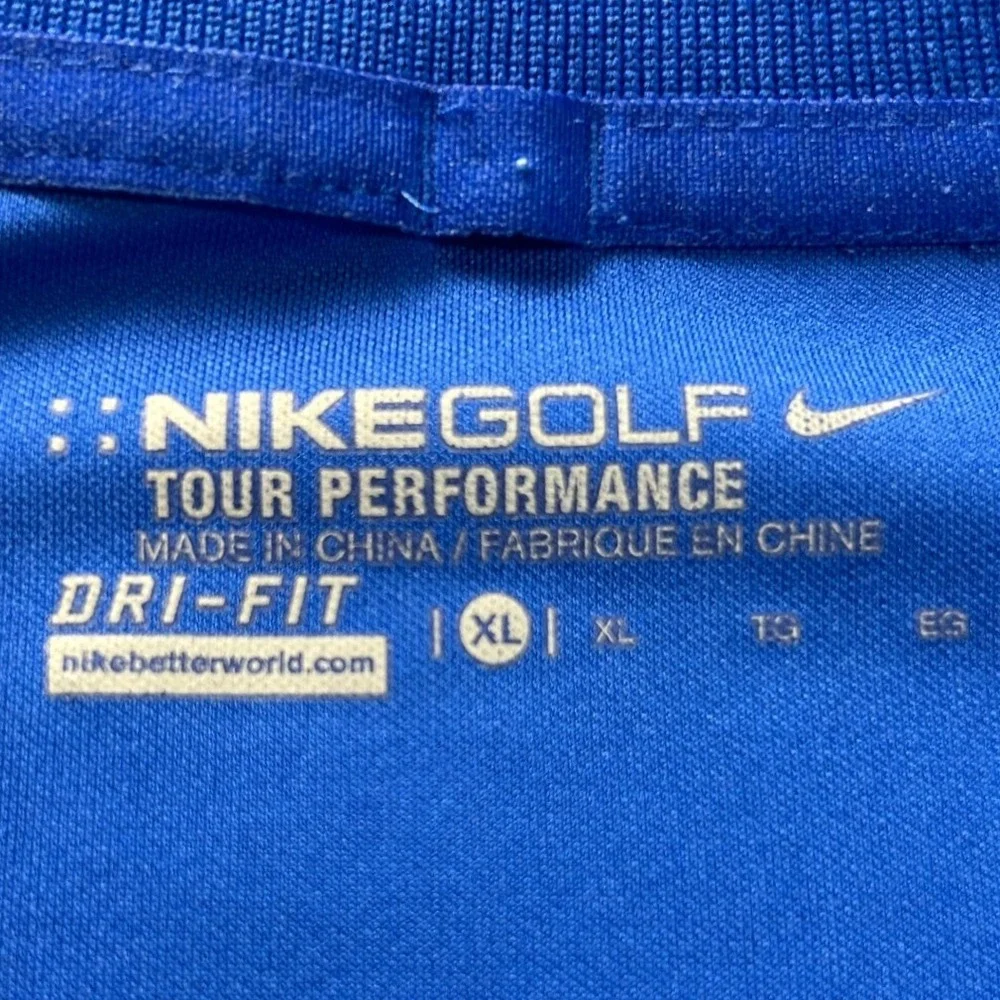 Nike Golf Tour Performance Polo Shirt Mens XL Royal Blue Dri-FIT Performance